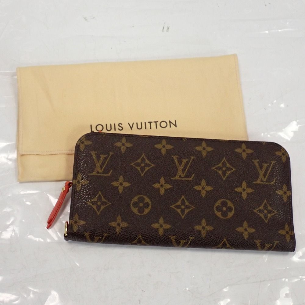 Th 1001461 ルイ ヴィトン モノグラム アンソリット M 61989 二つ折り長財布 オランジュ イニシャル刻印あり LOUIS VUITTON