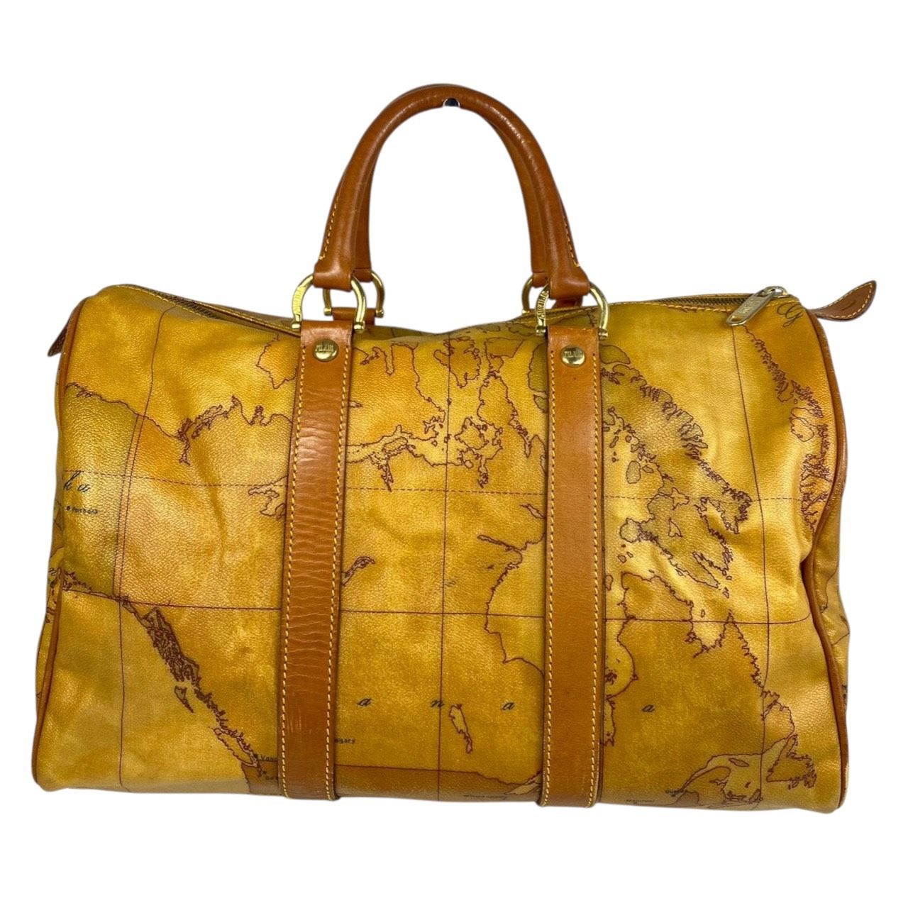 B4165】 PRIMA CLASSE プリマクラッセ ボストンバッグ PVCレザー 地図