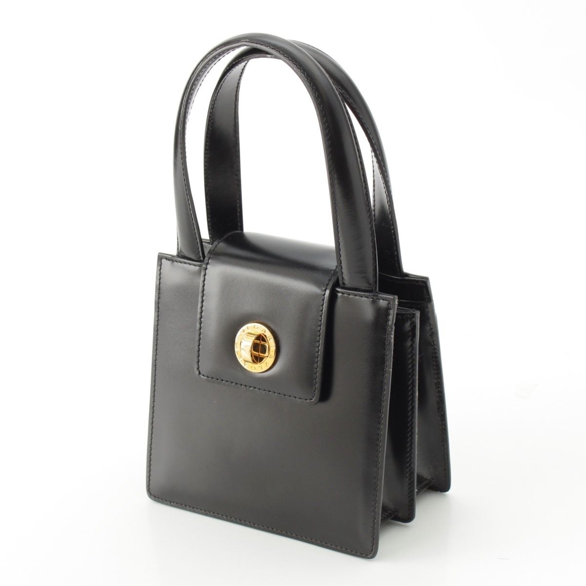 ブルガリ スムース レザー ブルガリブルガリ ハンドバッグ ブラック