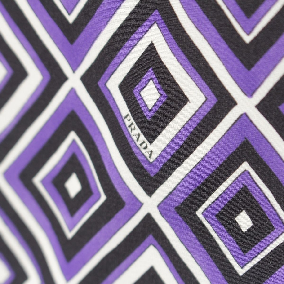  プラダ 12年製 ウール×シルク プリント ワンピース パープル 44 その他 ワンピース