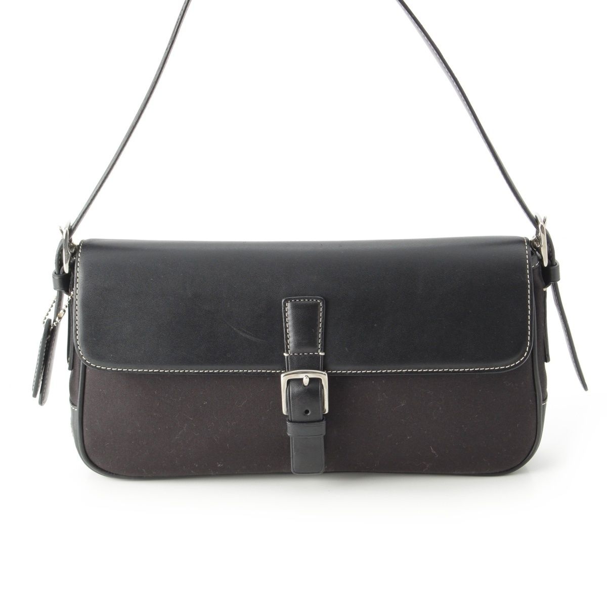 コーチ ヴィンテージ コーチ レザー ワンショルダー ハンドバッグ ブラック