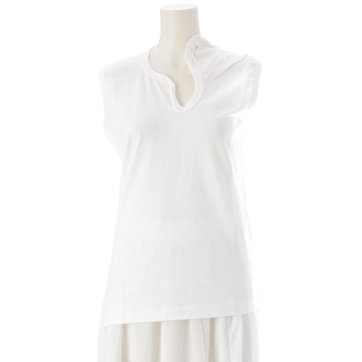 コムデギャルソン AD2003 04SS コットン アーカイブ 変型 ラウンドネック トップス GM-T011 ホワイト ‐