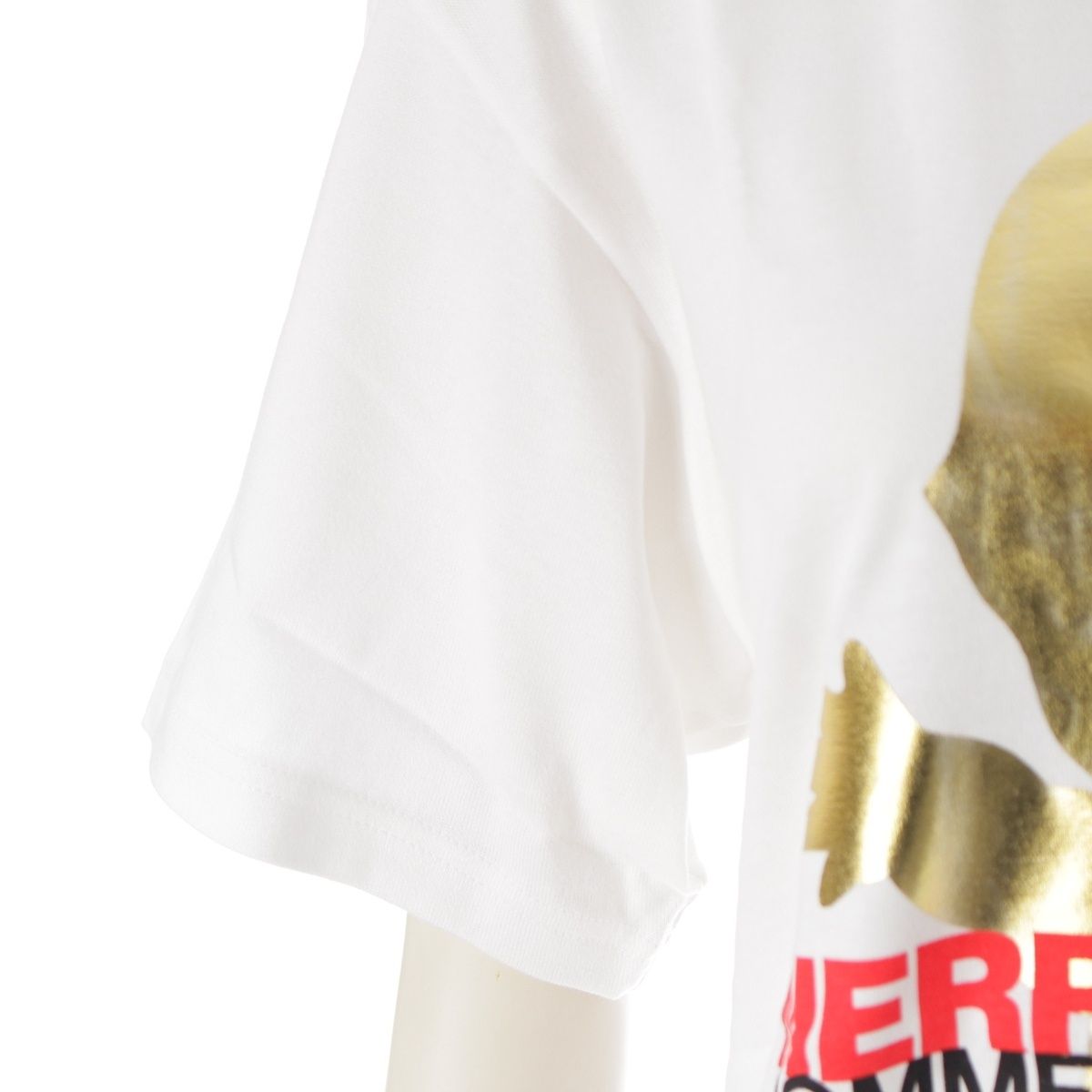 模範的な コムデギャルソン AD2004 05SS コットン 青山オリジナル 品 MERRY LOVER キューピー 箔プリント クルーネック 半袖Ｔシャツ トップス ON-T001 ホワイト Ｍ