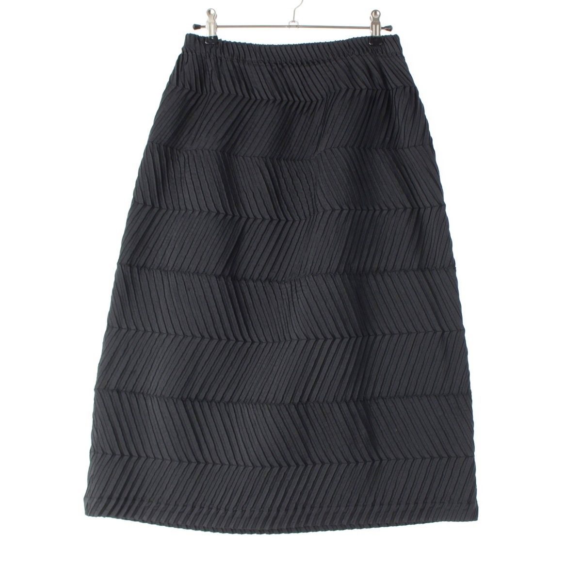 イッセイミヤケ 17SS ポリエステル コットン 変形プリーツ スカート ボトムス IM72FG522 ブラック 2