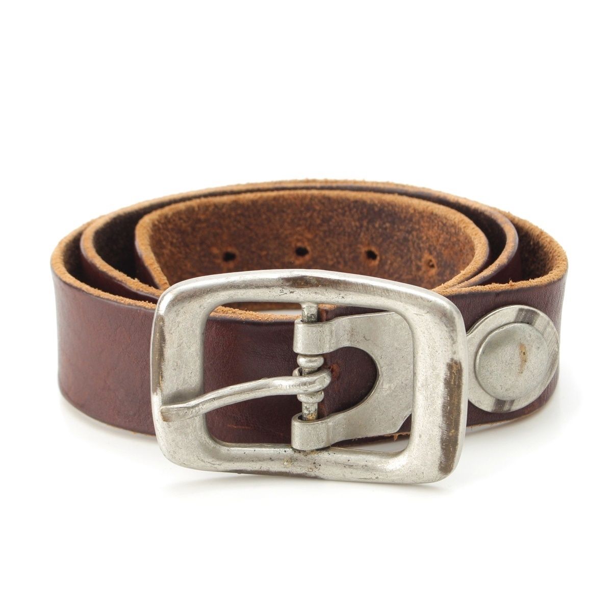 マルタンマルジェラ レザー 10 シルバー金具 ベルト ブラウン