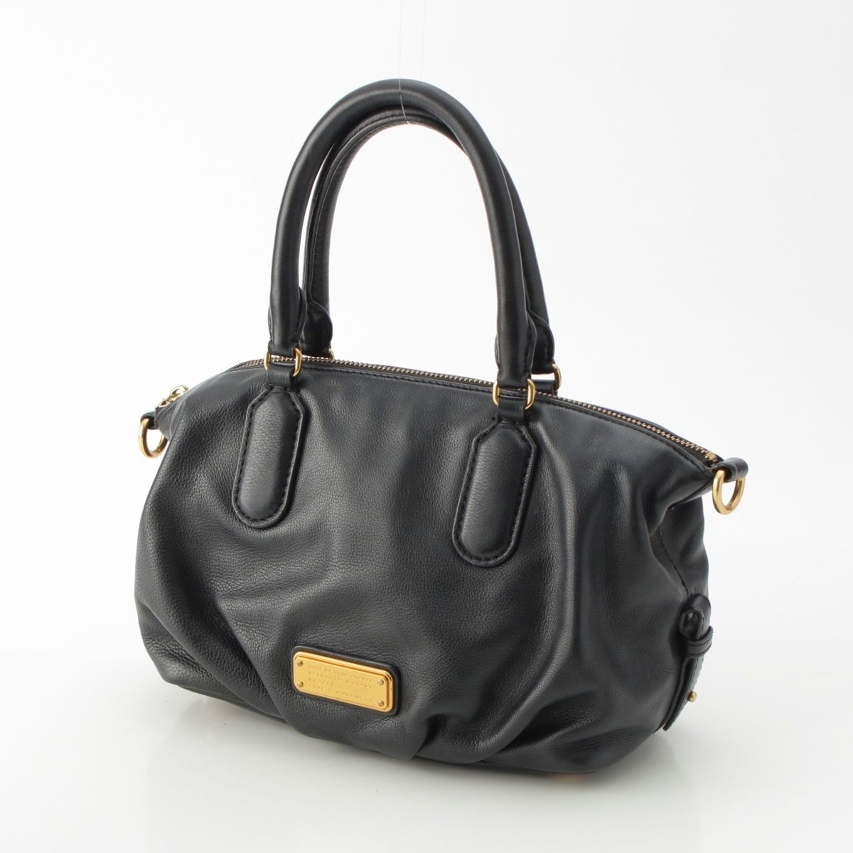 マークジェイコブス レザー ロゴ 2WAY ハンドバッグ ブラック