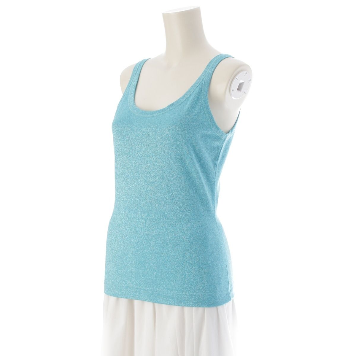 ドルチェアンドガッバーナ ラメ グリッター ノースリーブ タンクトップ トップス ライトブルー 40
