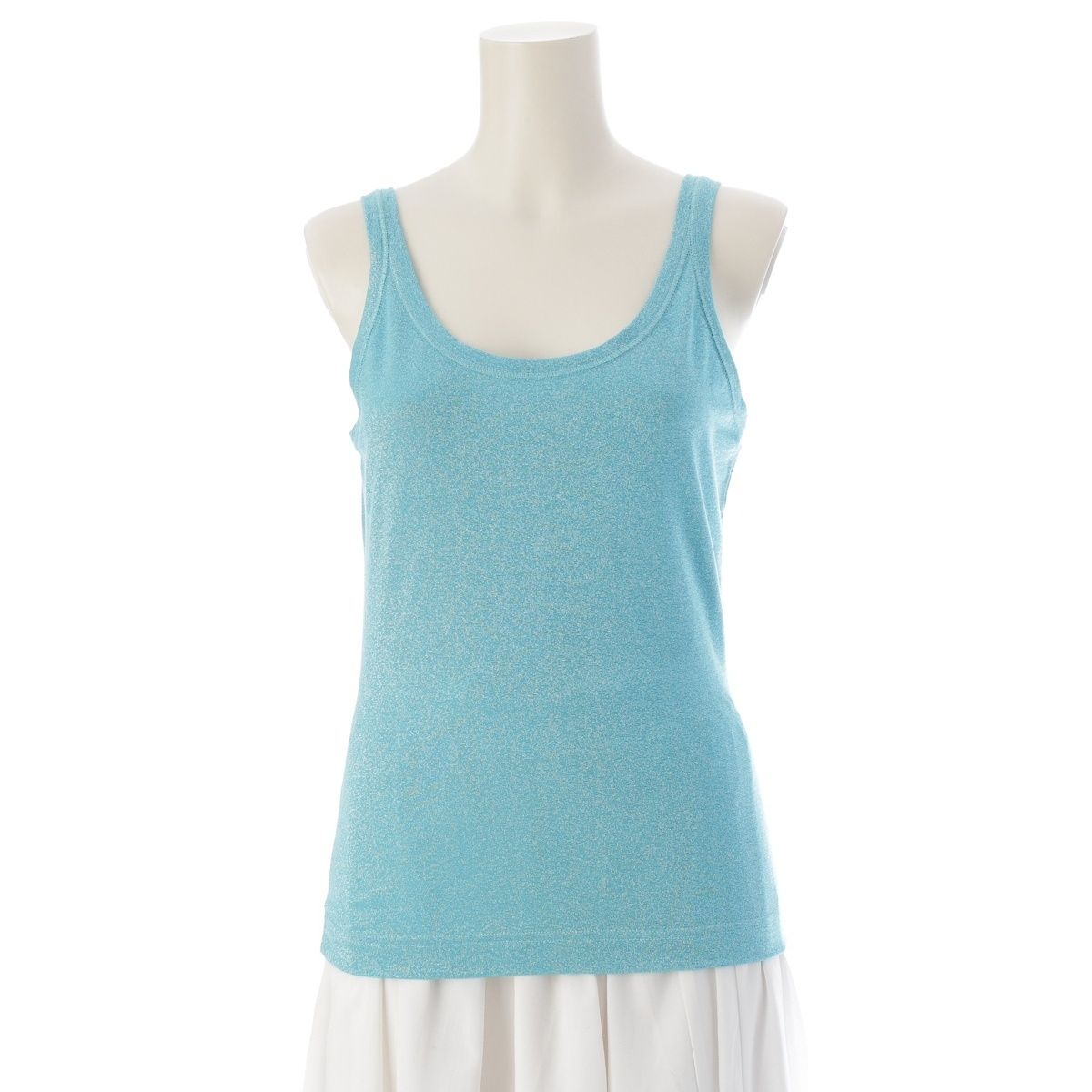ドルチェアンドガッバーナ ラメ グリッター ノースリーブ タンクトップ トップス ライトブルー 40