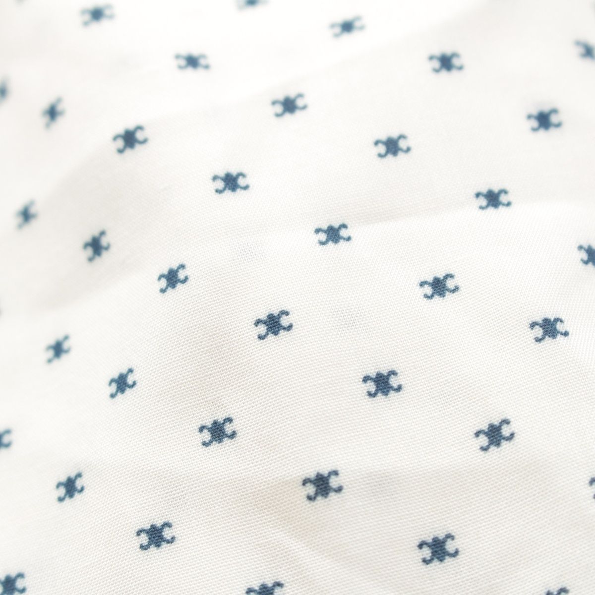 セリーヌ 25年 レーヨン ビスコース トリオンフ ルーズ ブラウス シャツ トップス C813314V バニール ネイビー ホワイト 36 MERCADOAVALIA_COM_BR