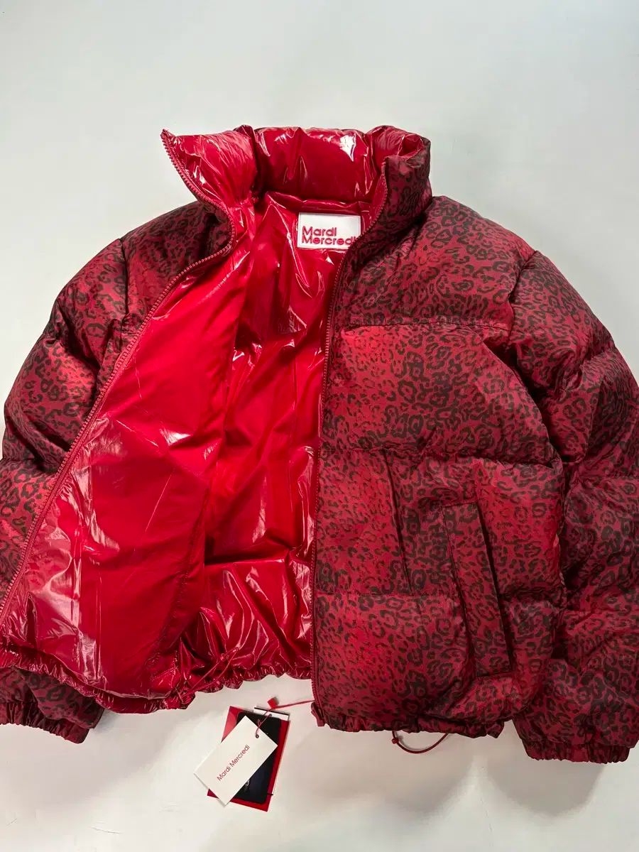 Mardi Mercredi マルディメクルディ レオパード レッドCOLOR リバーシブル ダウン