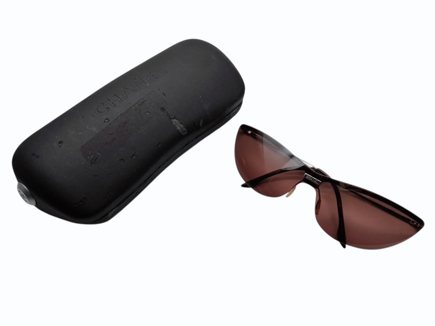 CHANEL シャネル キャッツアイ サングラス アイウェア 4041 c.124 7E 120 ココマーク ピンク シルバー 4b009272