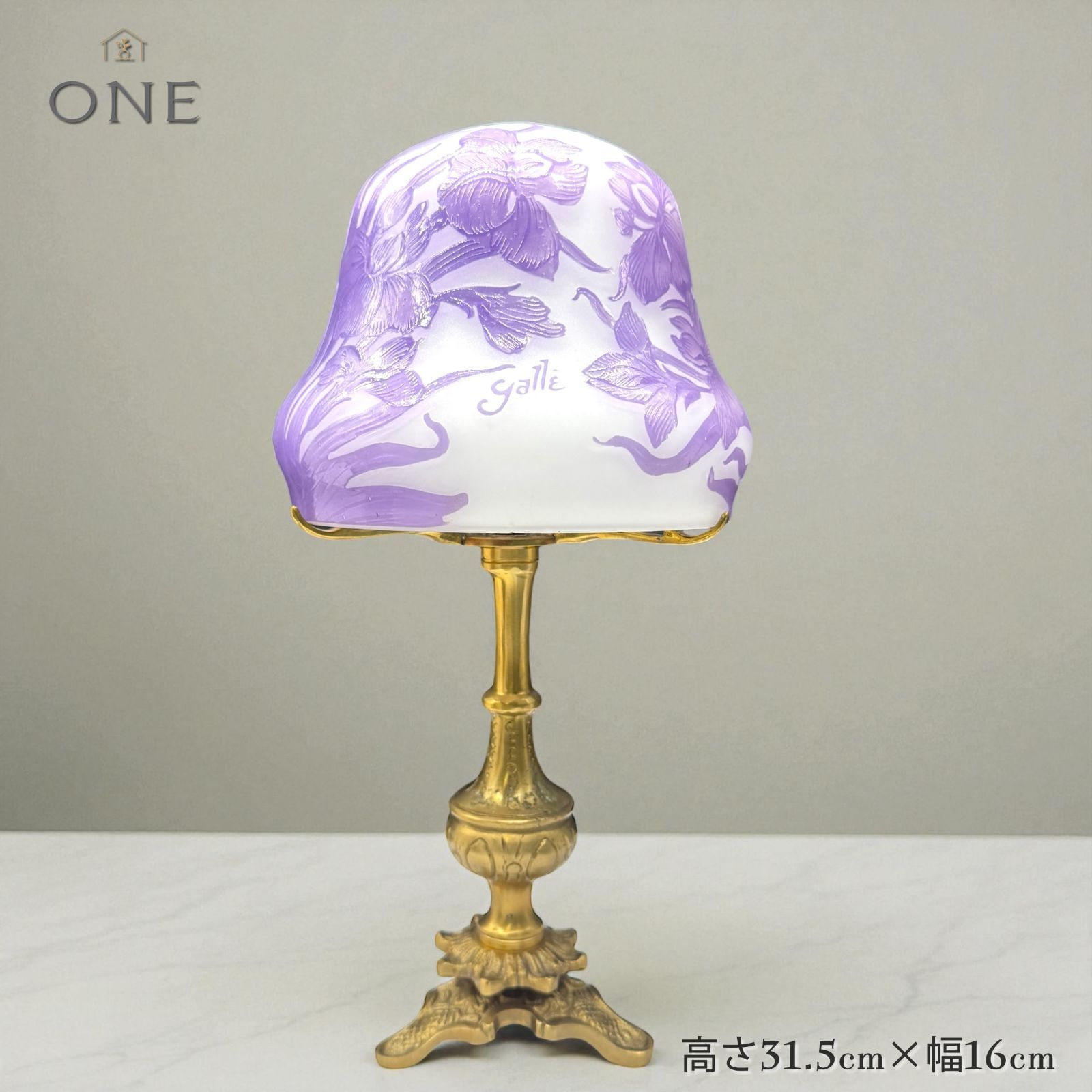 EmileGalle 正規輸入 高さ31 5㎝ 証明書付属 ガレ復刻 ルーマニア製 1灯式ランプ カサブランカ