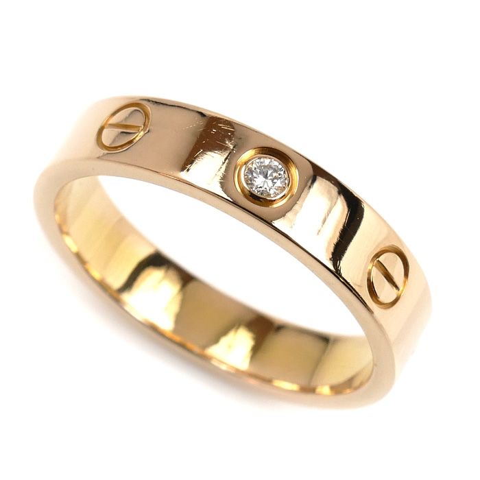 CARTIER カルティエ K 18 PG ピンクゴールド ミニラブ 1 P ダイヤ リング 指輪 ダイヤモンド 12 5号 53 4 6 g レディース