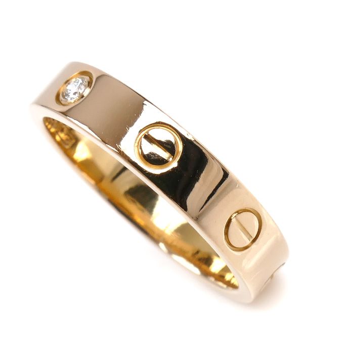 moe.カルティエ ミニラブ1PダイヤモンドリングAu750/K18PG moe