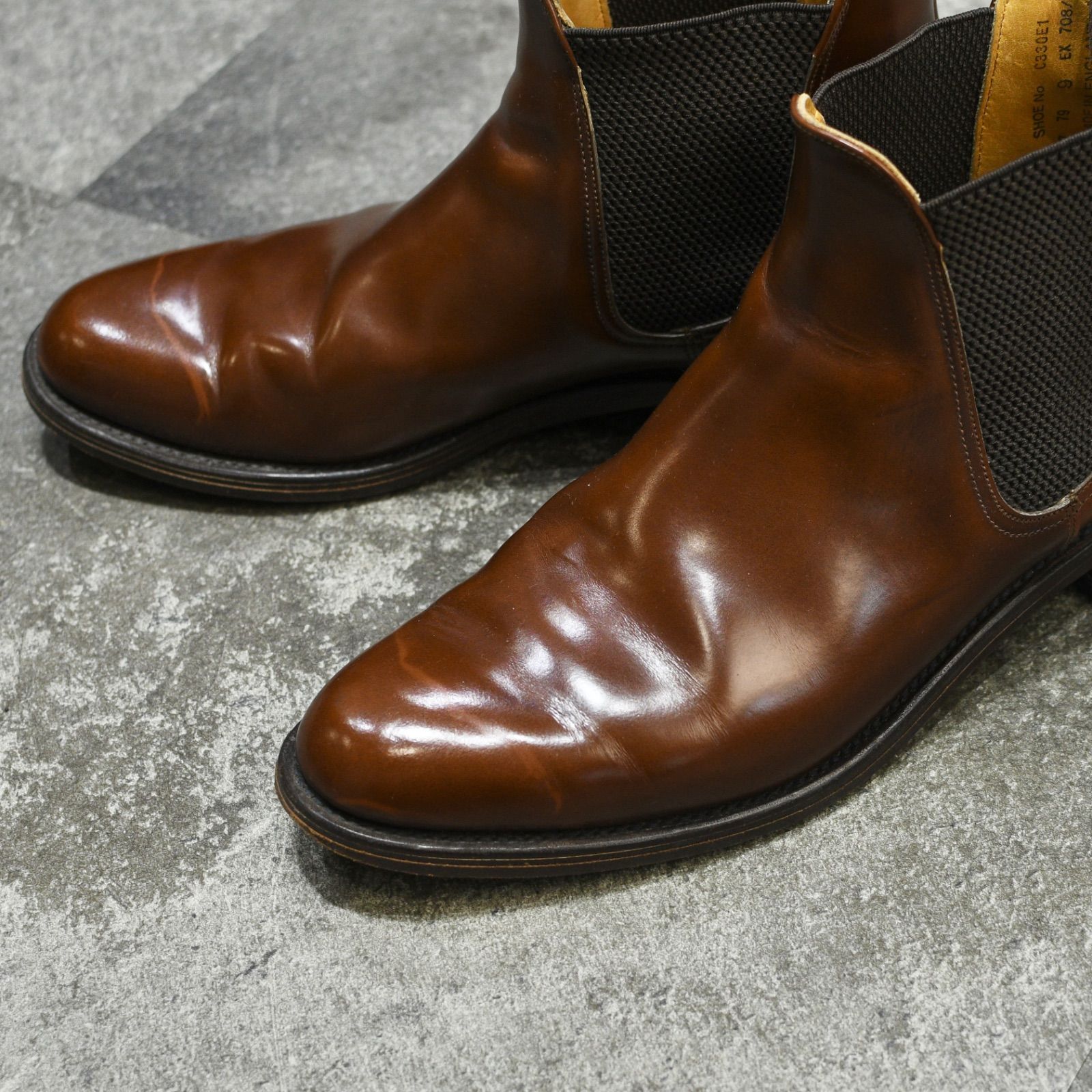 古着 Loake ブラウン チェルシーブーツ サイドゴアブーツ 27.0cm ブーツ