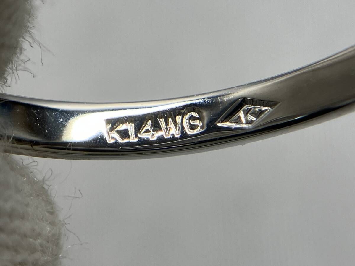 K14WG 天然ファイアオパール リング 13号 2.5g ソーティング付 透かし