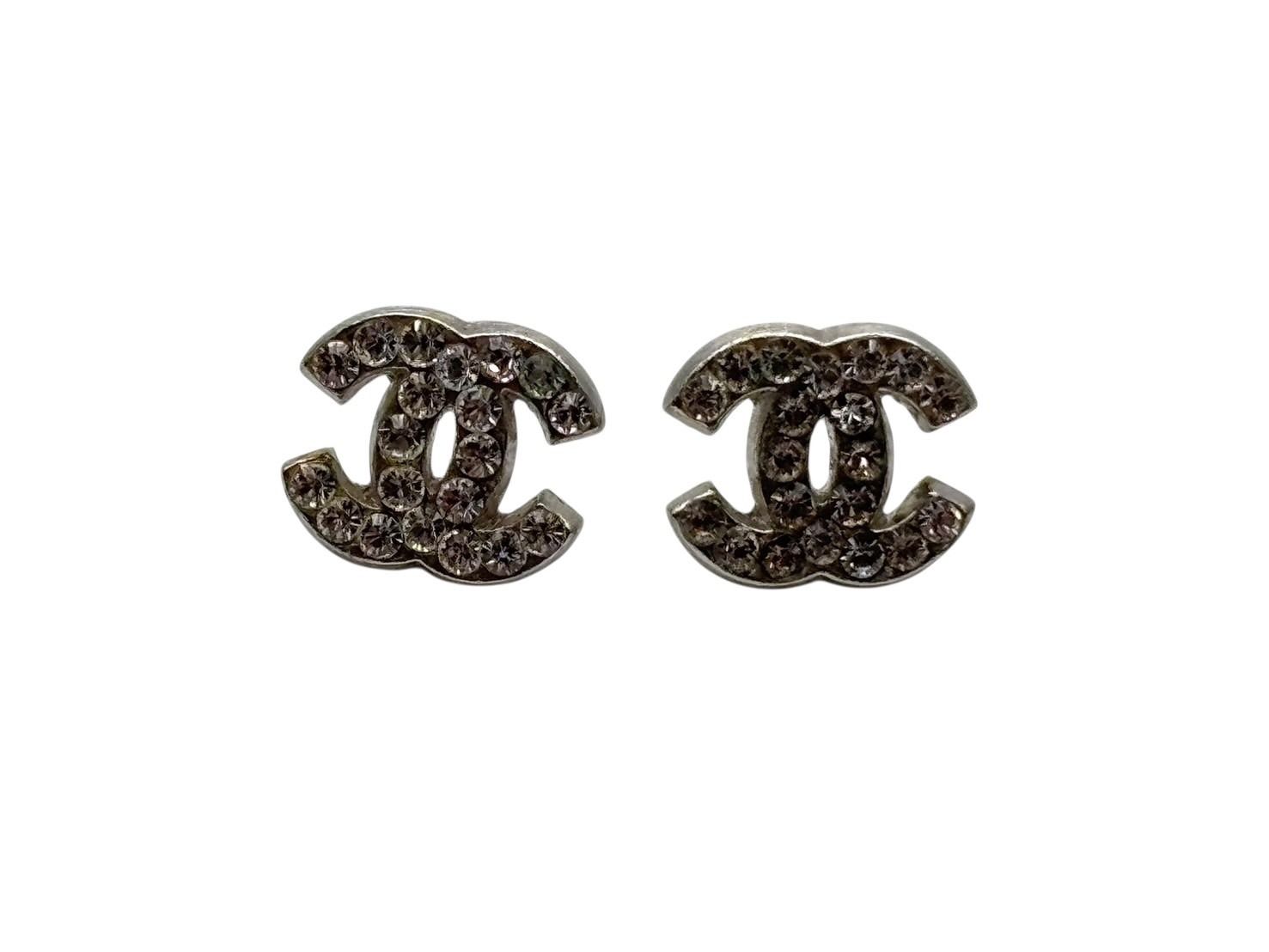 CHANEL シャネル ココマーク ピアス 重量約2g 08C刻印 ラインストーン