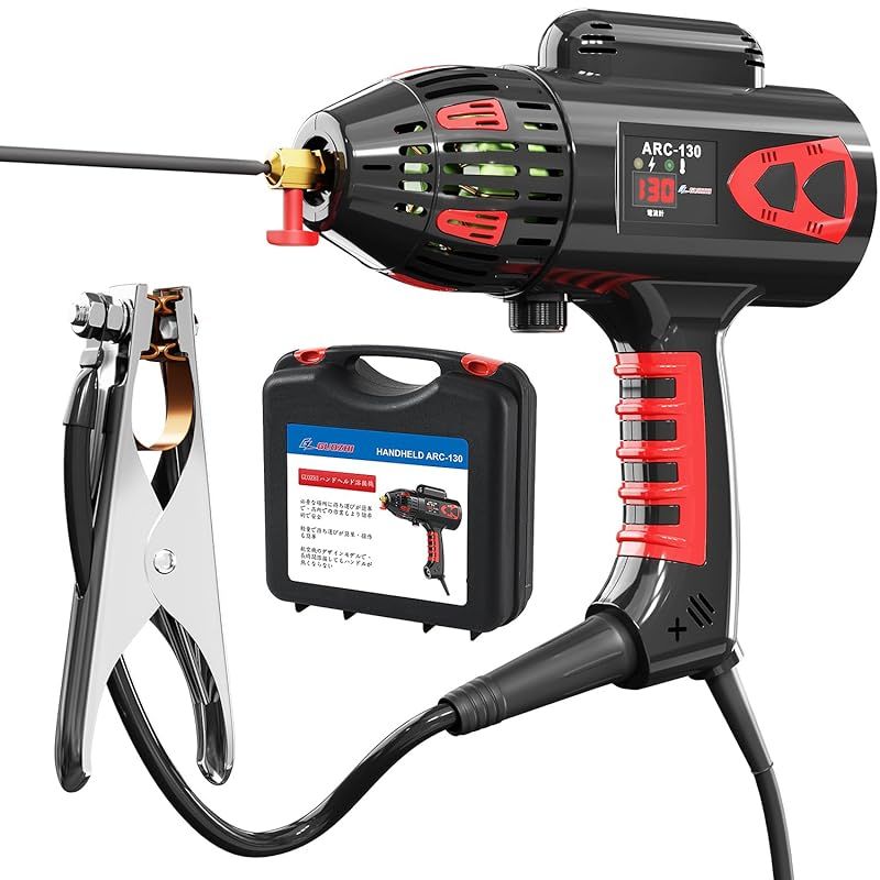 GZ GUOZHI 溶接機 100v アーク溶接機 130A ハンドヘルド溶接機 インバーター直流 家庭用 溶接機 日本語説明書付き 小型 軽量 向け ARC-130 0
