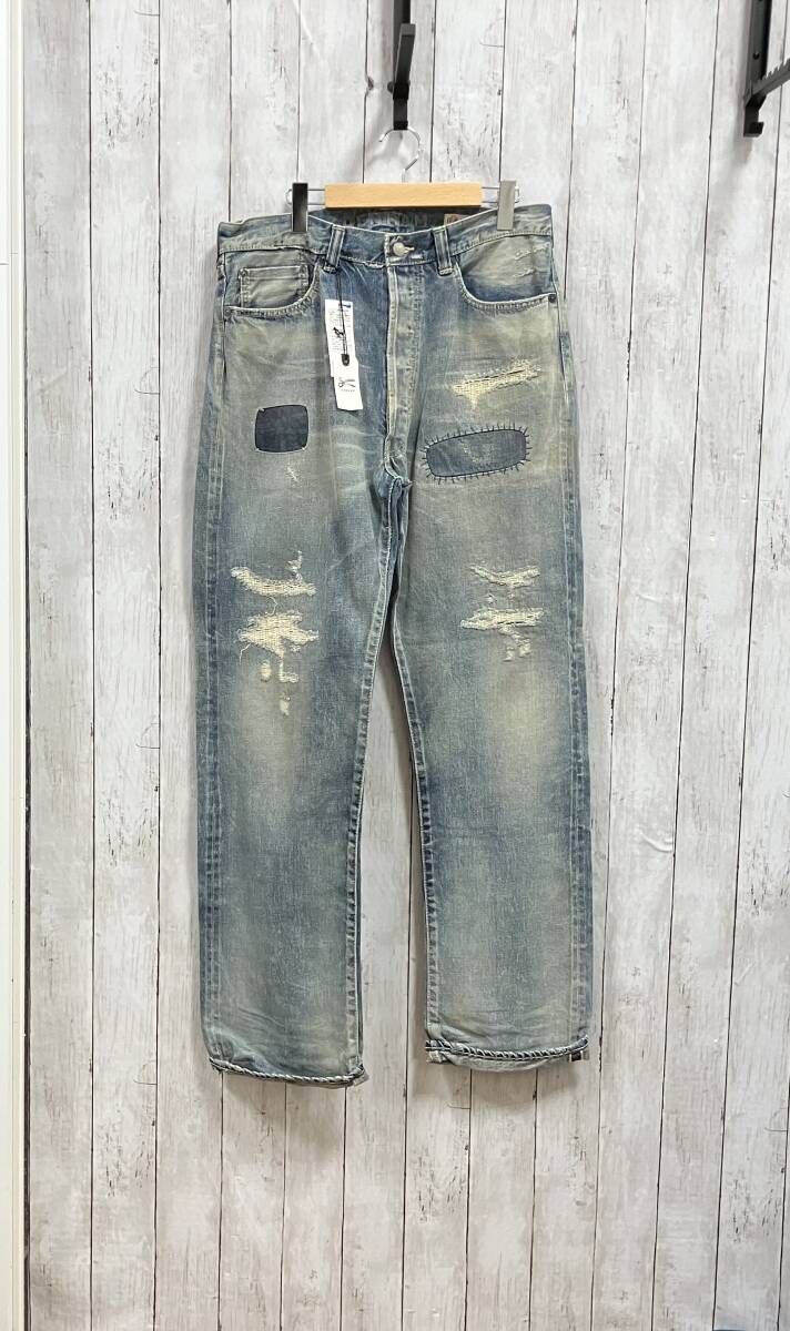 DENHAM デンハム EASTWIDER MIJ HFBRP MADE IN JAPAN DENIM ライトブルー Vintage加工 01-22-09-11-070 W36 XL デニム ジーンズ