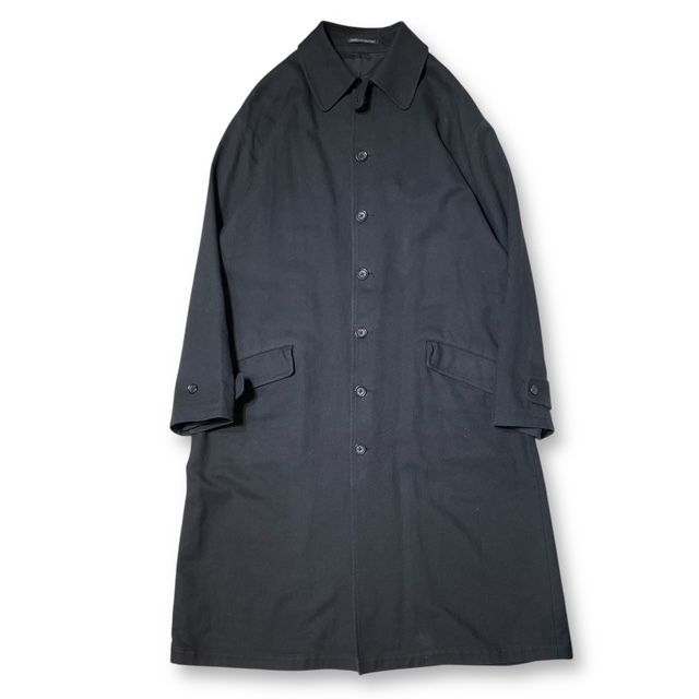 22AW YOHJI YAMAMOTO POUR HOMME ウールコットンステン コート 3 ブラック HE-C44-538 ヨウジヤマモトプールオム