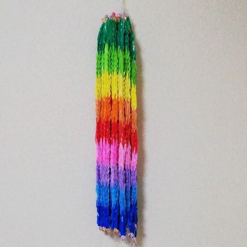 千羽鶴 完成品 ハンドメイド 折り鶴 記念品 贈答品 約40cm - メルカリ