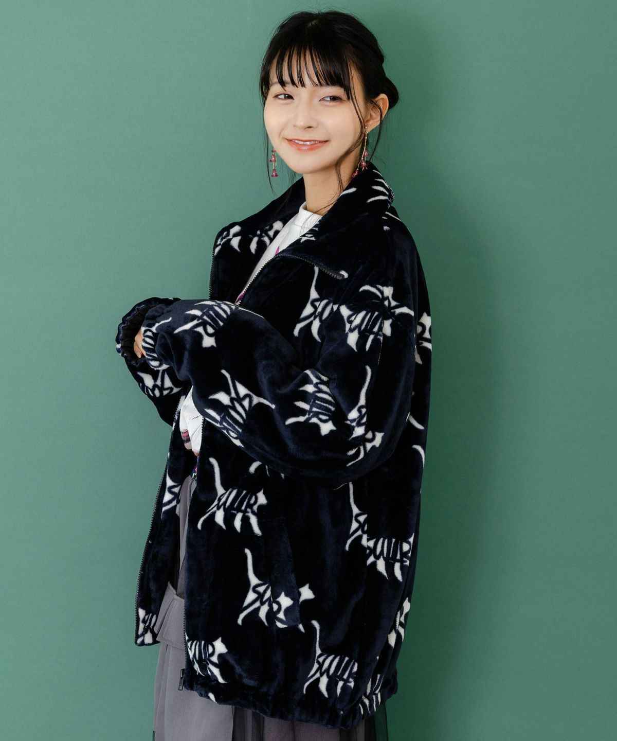 最新在庫状況【カラーサンプル】♡ウールレター♡ ScoLar スカラー 153695：スカラー柄展開フランネル×タフタブルゾン