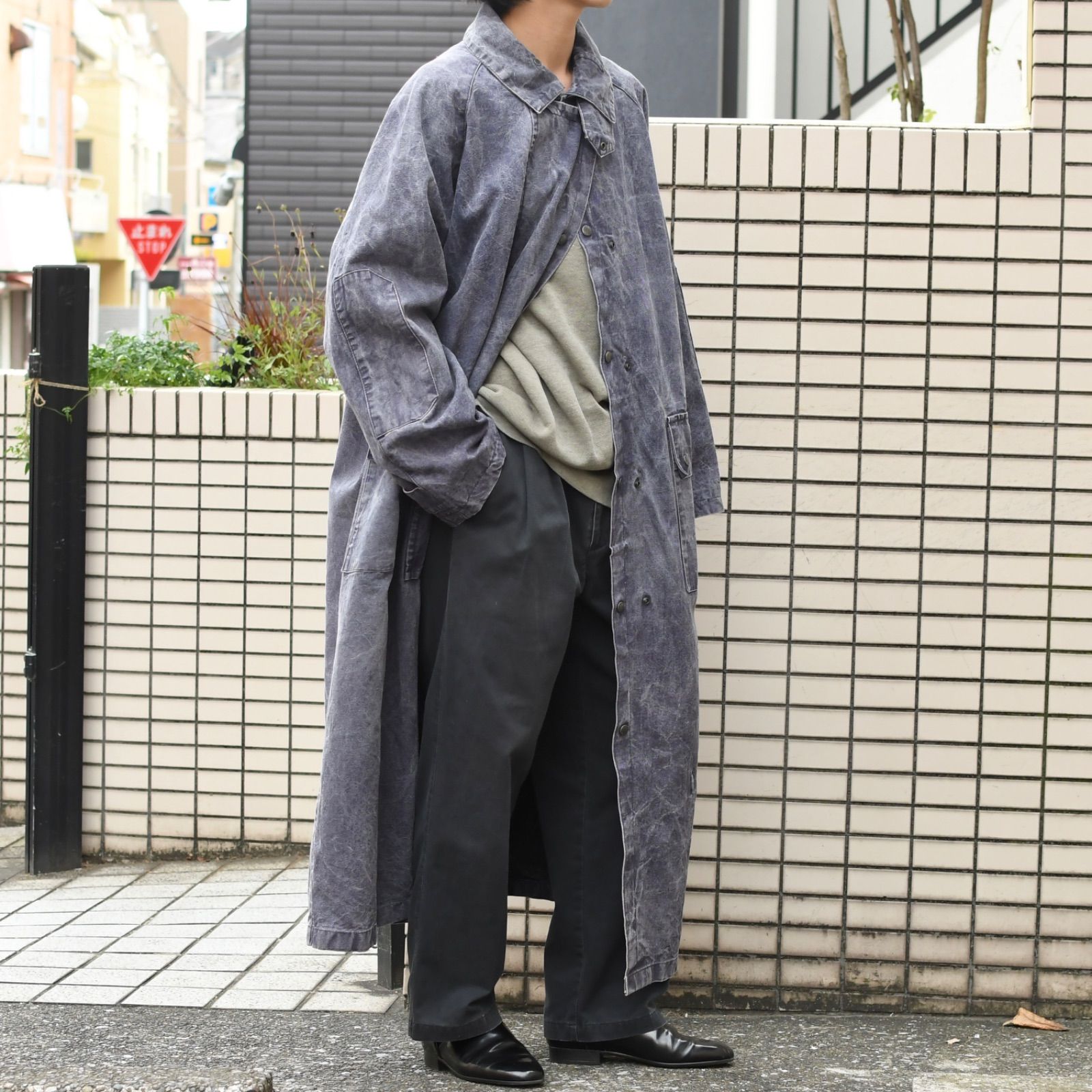 古着 The Australian Outback フェード キャンバス地 ダスターコート