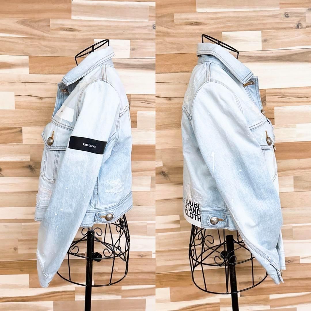 DOUBLE STANDARD CLOTHING - 稀少【ダブルスタンダードクロージング】ショート デニム ジャケット 青×白 稀少【ダブルスタンダードクロージング】ショート デニム ジャケット