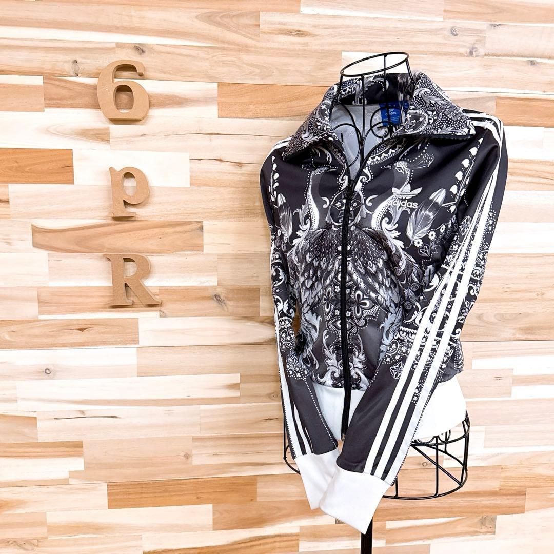 稀少 アディダス×ザファームカンパニー 孔雀ジャージ トラックジャケットSグレー