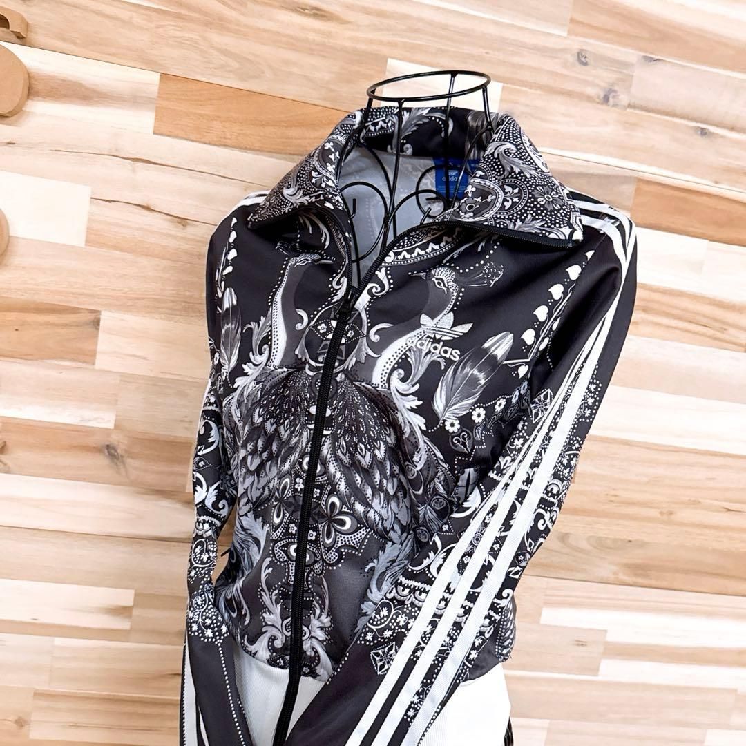 稀少 アディダス×ザファームカンパニー 孔雀ジャージ トラックジャケットSグレー