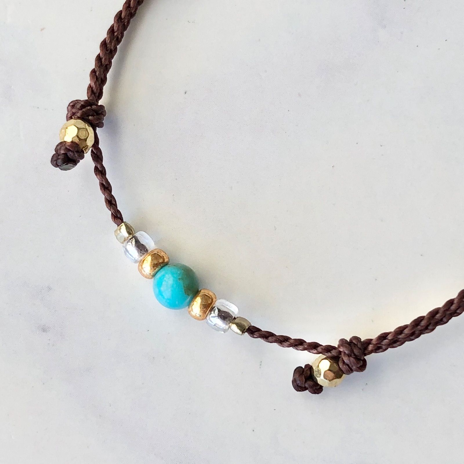 427 ターコイズ 天然石 ブレスレット ハンドメイド お守り シンプル