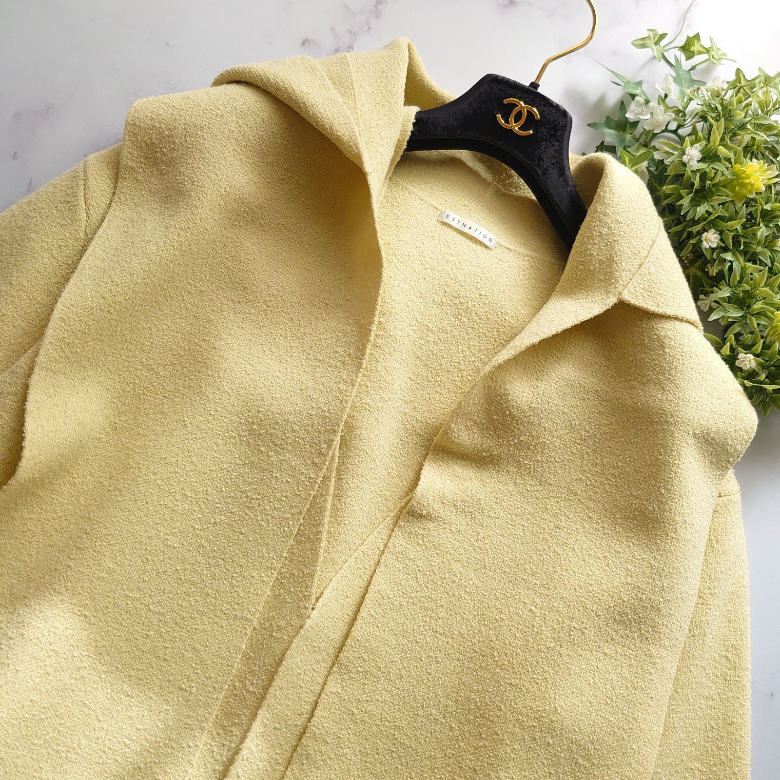 24AW エストネーション カーディガン フードストール付き ニット