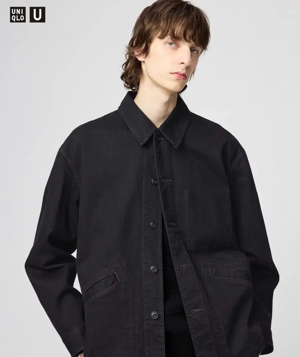 UNIQLO　u オーバーサイズカラーデニムジャケット ブラックM M 25 UNIQLO ユニクロ U オーバーサイズデニムジャケット ブラック