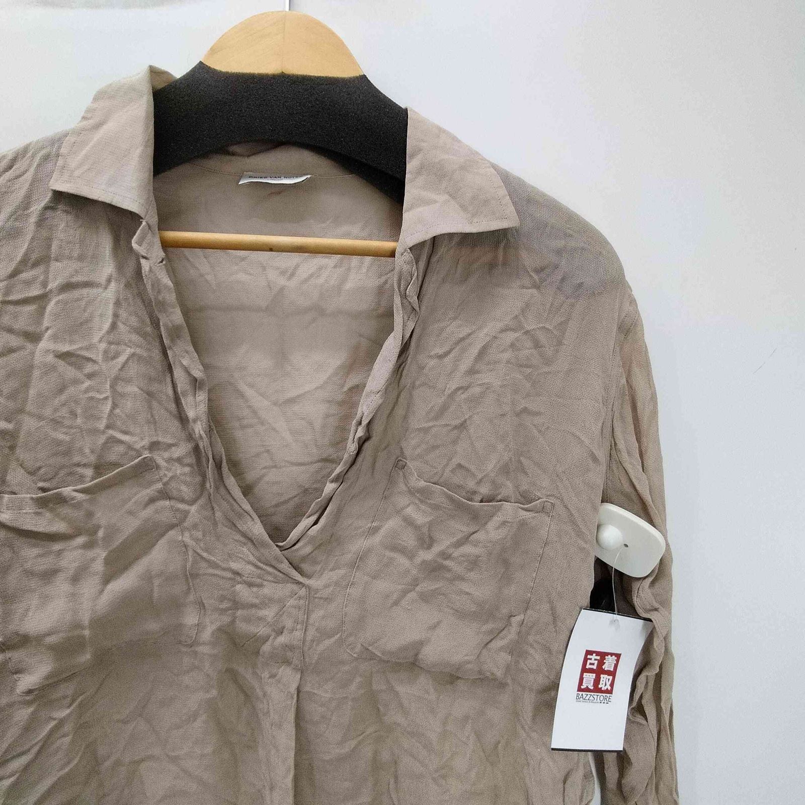 夏セール開催中。 ドリスヴァンノッテン DRIES VAN NOTEN レーヨン スキッパー シアー シャツ ブラウス レディース import S