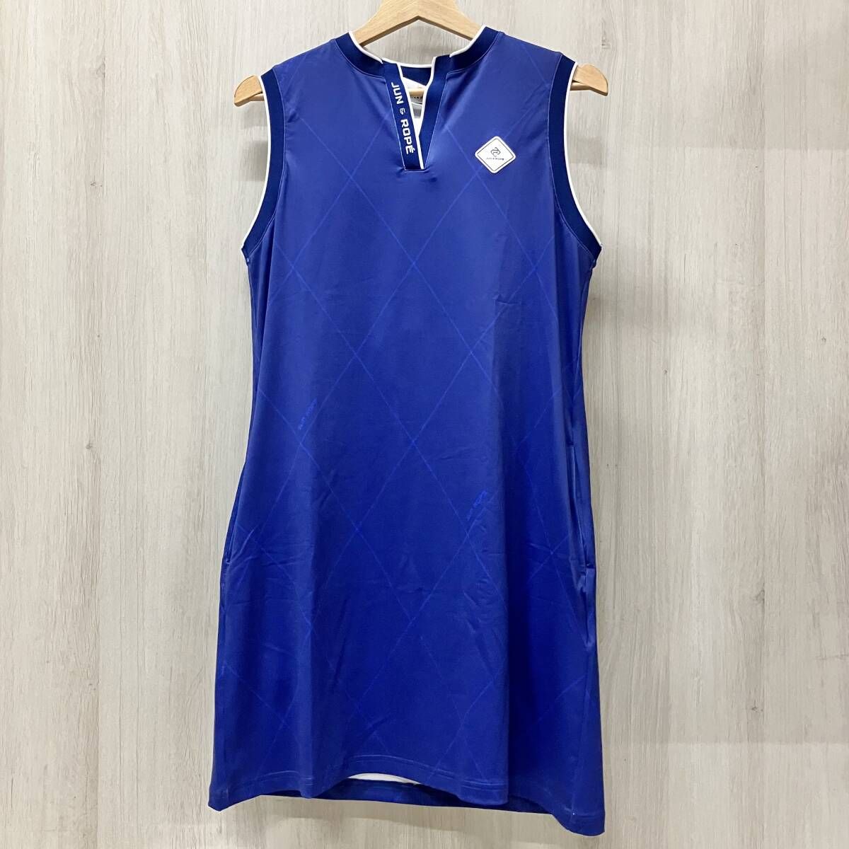 JUN ROPE ジュンアンドロペ BIG スリットネックワンピース インナーパンツ付き ネイビー Mサイズ