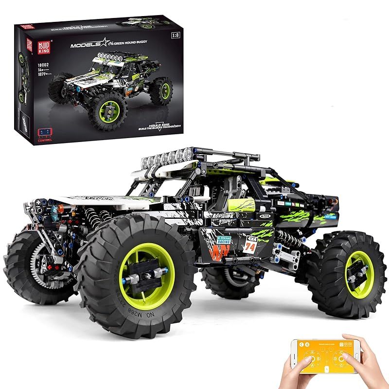 Mould King 18002オフロード車モデル構築キット坂登り 2.4 GリモコンとアプリケーションダブルコントロールSUV車 4 x 4技術シリーズ オフロード車構築キット 1890件