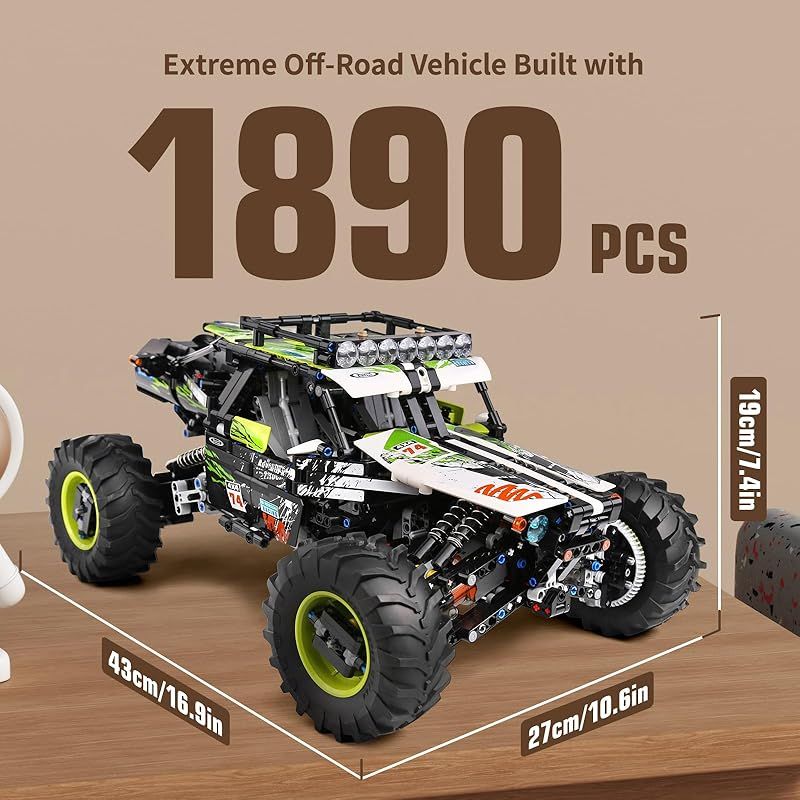 Mould King 18002オフロード車モデル構築キット坂登り 2 4 GリモコンとアプリケーションダブルコントロールSUV車 x 4技術シリーズ オフロード車構築キット 1890件