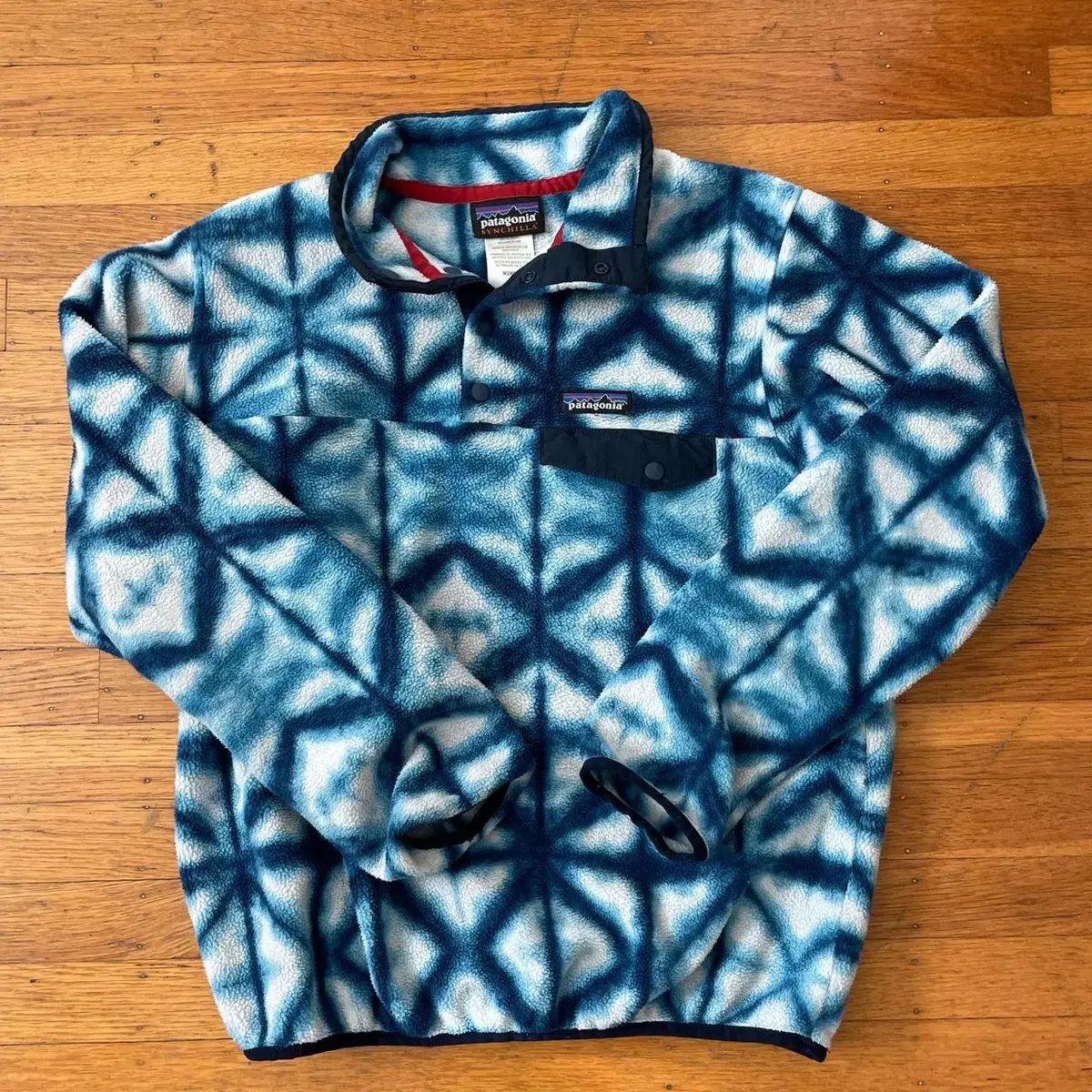 16FW パタゴニア クラシック Synchilla シンチラ スナップ-T フリース プルオーバー ブルー タイダイ
