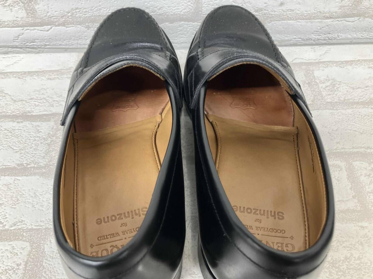 GENTIQUE PENNY LOAFER Black COIN LOAFER Shinzone別注 50198 18235