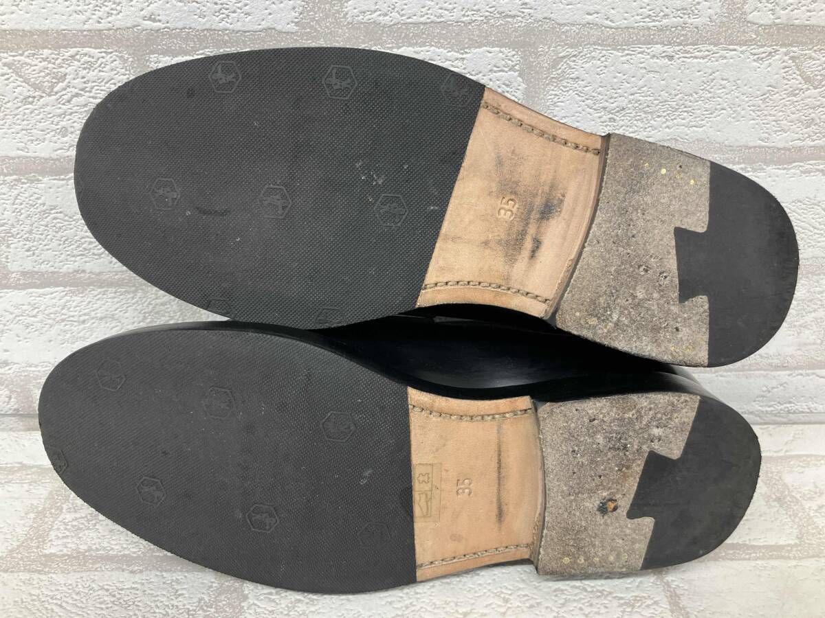 GENTIQUE PENNY LOAFER Black COIN LOAFER Shinzone別注 50198 18235