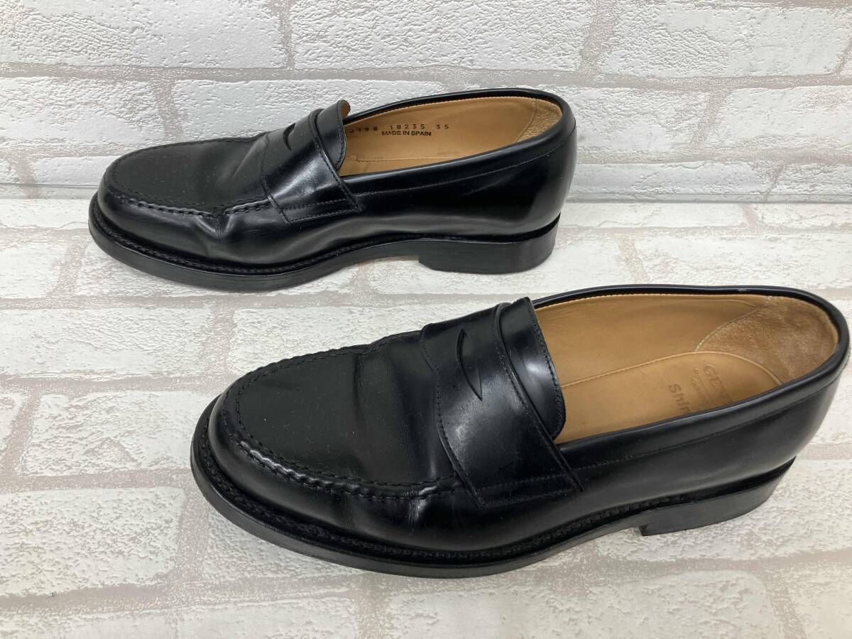 GENTIQUE PENNY LOAFER Black COIN LOAFER Shinzone別注 50198 18235