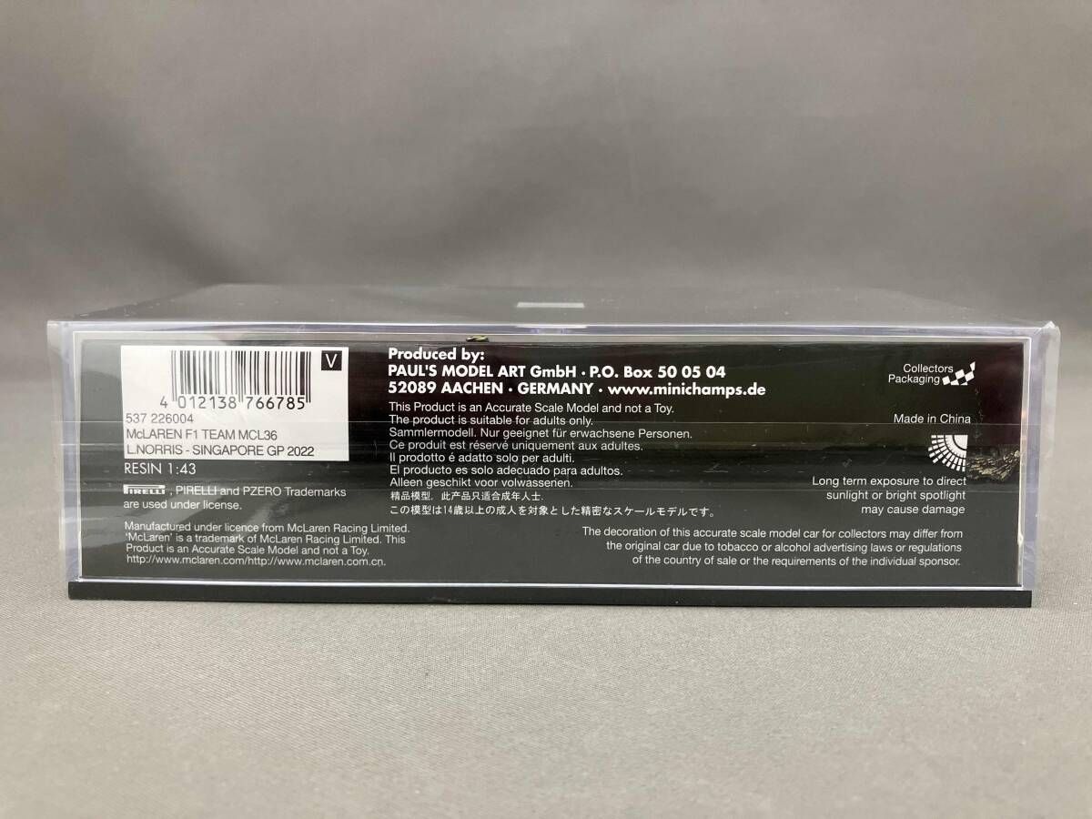 1 43 マクラｰレン F チｰム MCL 36 ランド･ノリス シンガポｰルGP 2025 ミニチャンプス