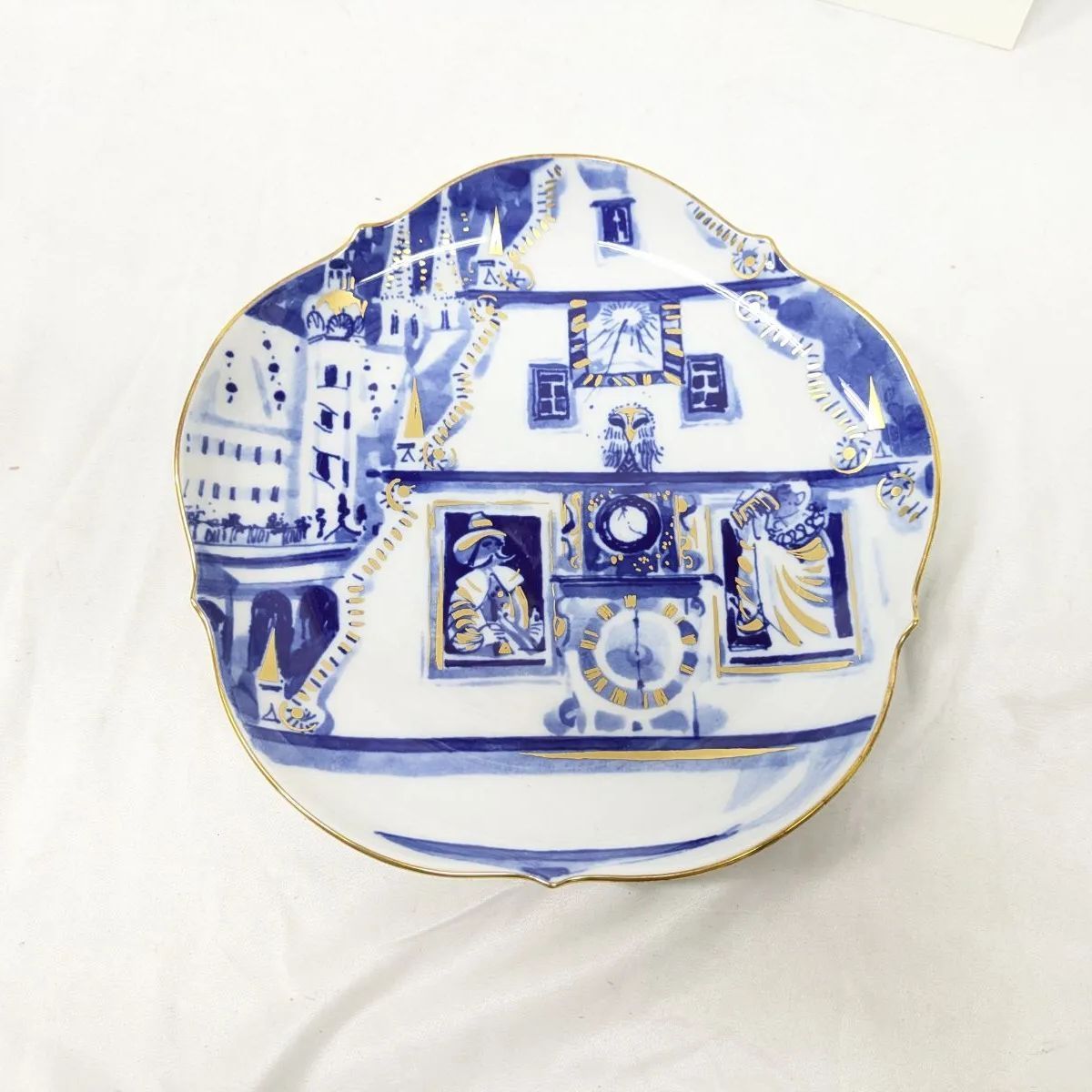 マイセン 陶版画 壁掛けプレート お皿 美品！Meissen/マイセン 壁掛けプレート 皿 陶器 版画 飾り ローゼン