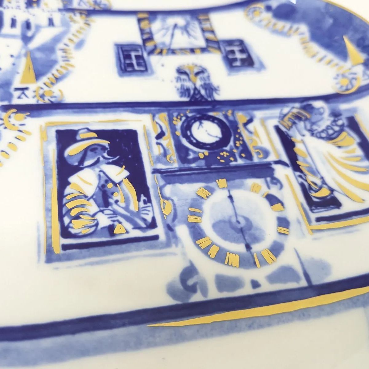 美品！Meissen/マイセン 壁掛けプレート 皿 陶器 版画 飾り ローゼン