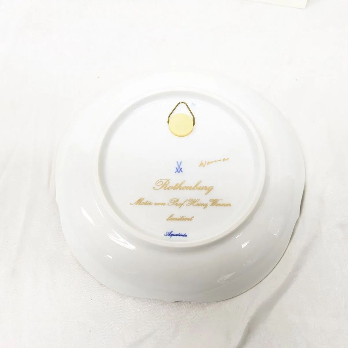 マイセン 陶版画 壁掛けプレート お皿 美品！Meissen/マイセン 壁掛けプレート 皿 陶器 版画 飾り ローゼン