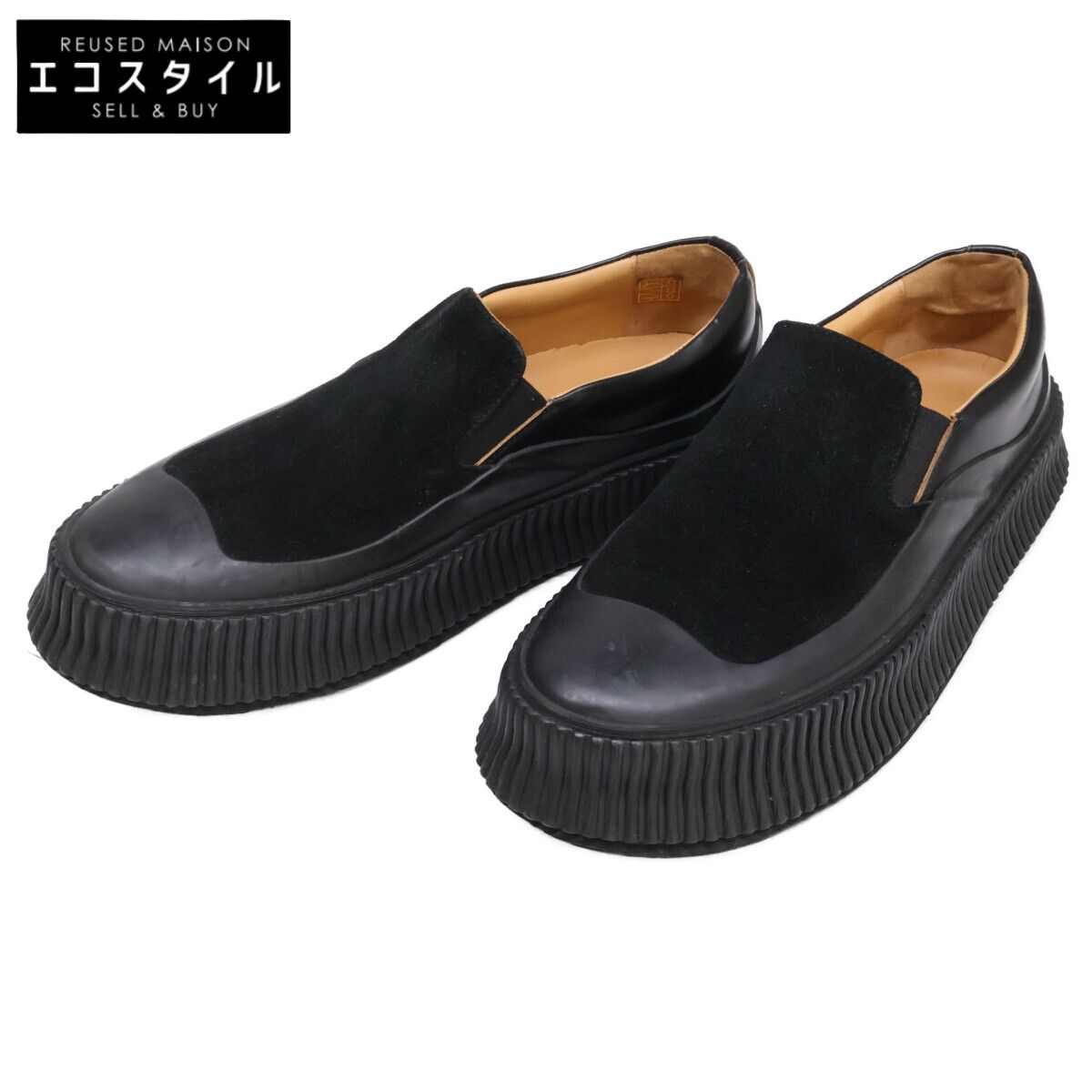 JIL SANDER ジルサンダー 【美品】プラットフォーム レザーxスエード 
