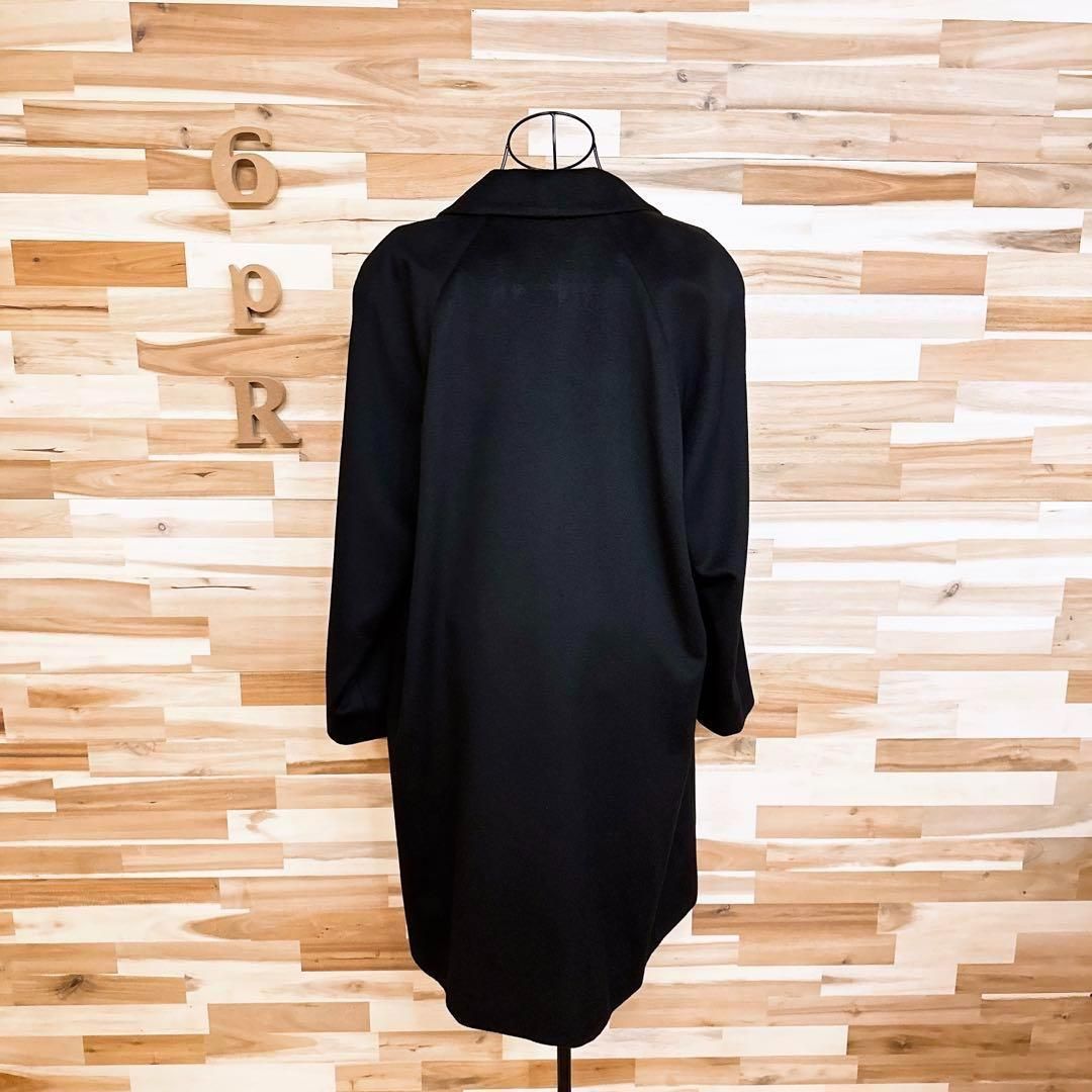 ノーブランド】キュプラ ライニング カシミヤ コート カシミア 黒ブラック 
