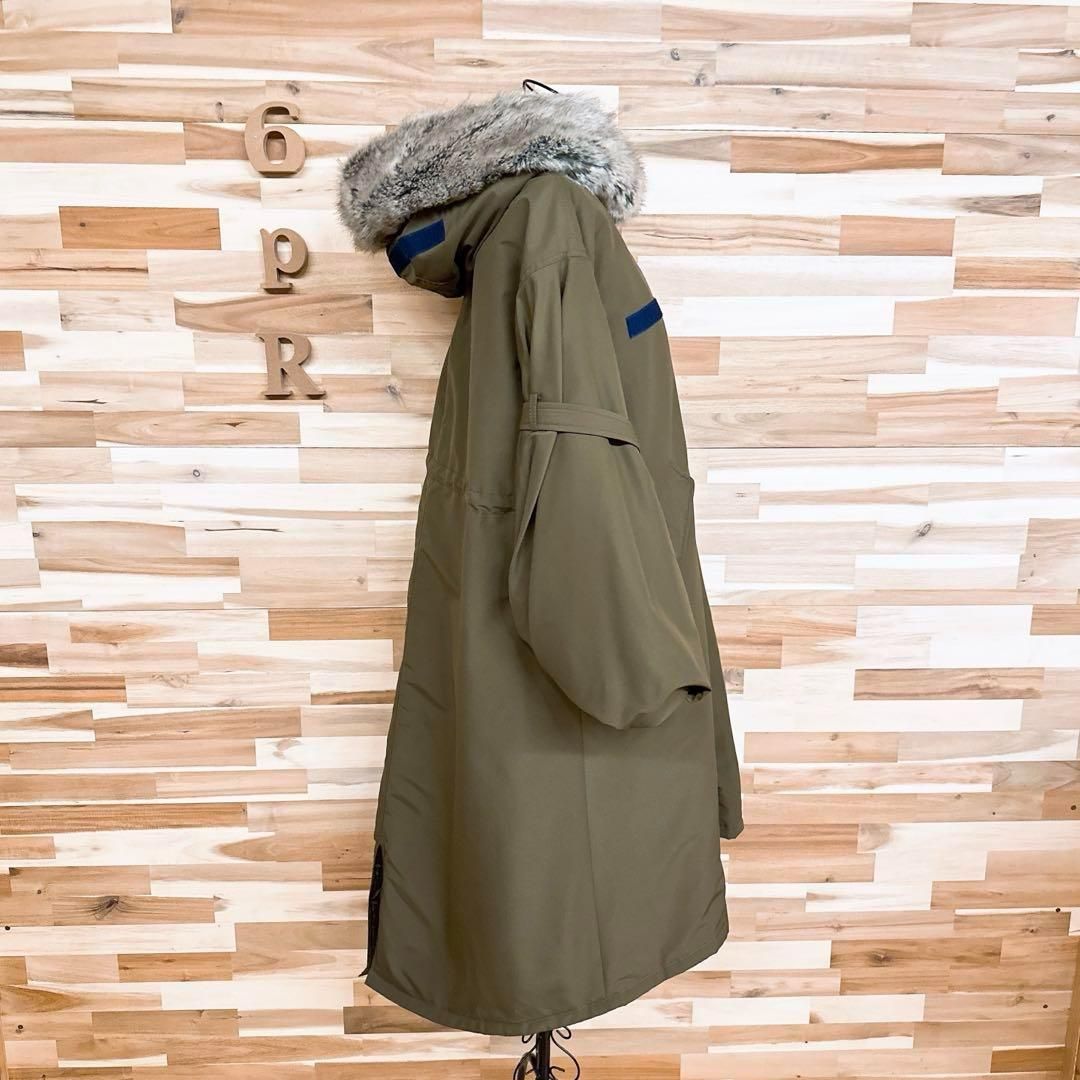 新品 キナリノモール フード付きロングコート オリーブグリーン レイン