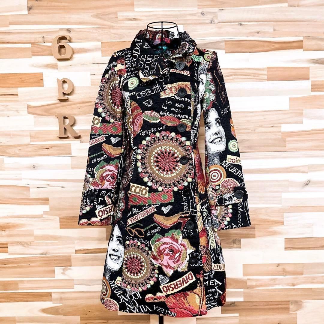 53 デシグアル 総柄プリント ジャガード刺繍 ジャケット コート 53 デシグアル 総柄プリント ジャガード刺繍 ジャケット コート