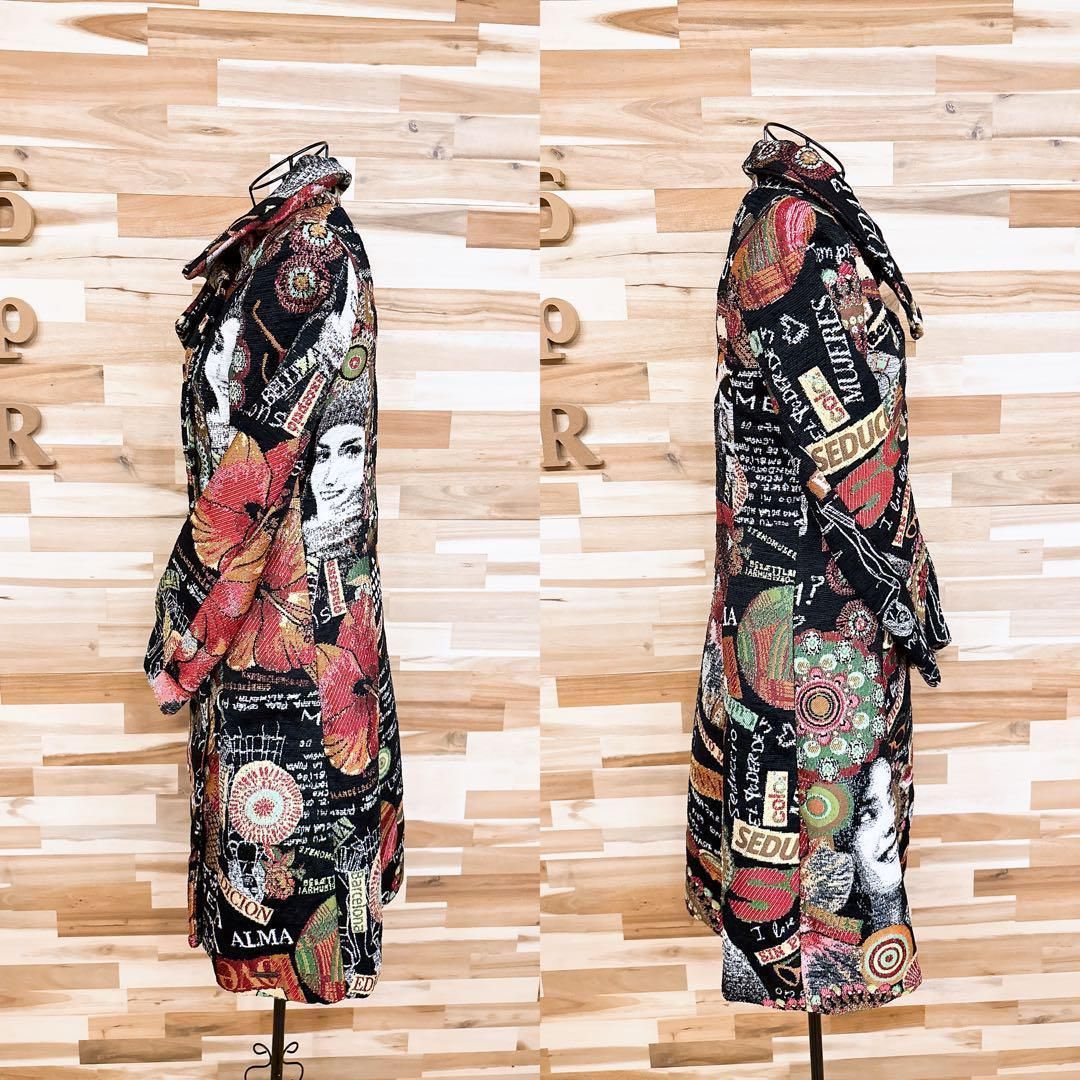53 デシグアル 総柄プリント ジャガード刺繍 ジャケット コート 53 デシグアル 総柄プリント ジャガード刺繍 ジャケット コート